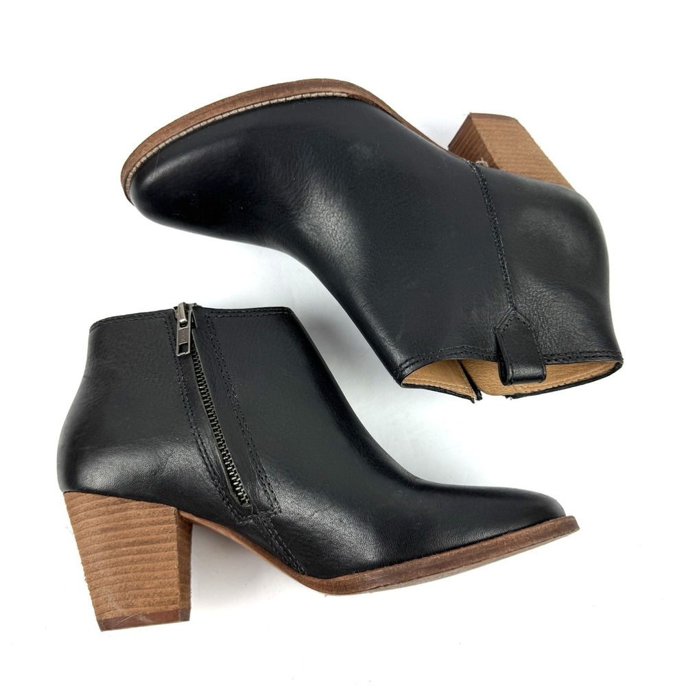 Madewell The Billie‎ Ankle Boot 7 Black Leather Zip Up Bootie Womens